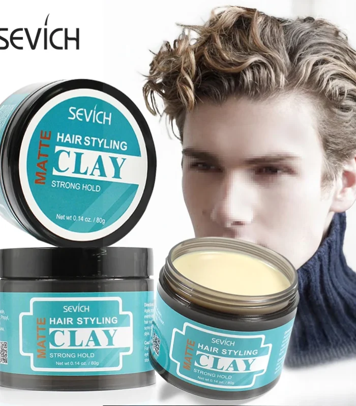 Sevich Matte Strong Hold Hair Styling Clay Gel for Men Hairstyles Wax Matte Finished Molding Cream Natural Styling Hair Clay