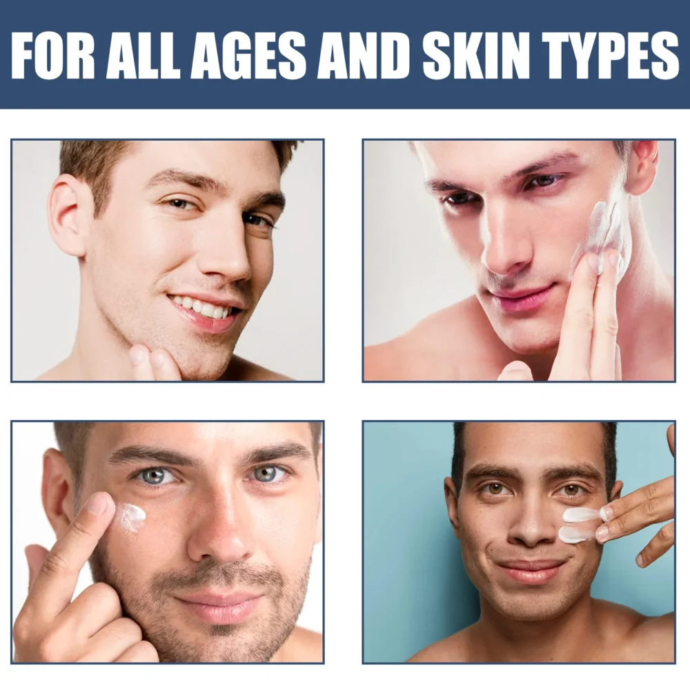 6-in-1 Men Facial Moisturizer Cream Hydrating Revitalizing Skin Care Particle Face Cream With Collagen Anti Aging & Wrinkle - Image 3