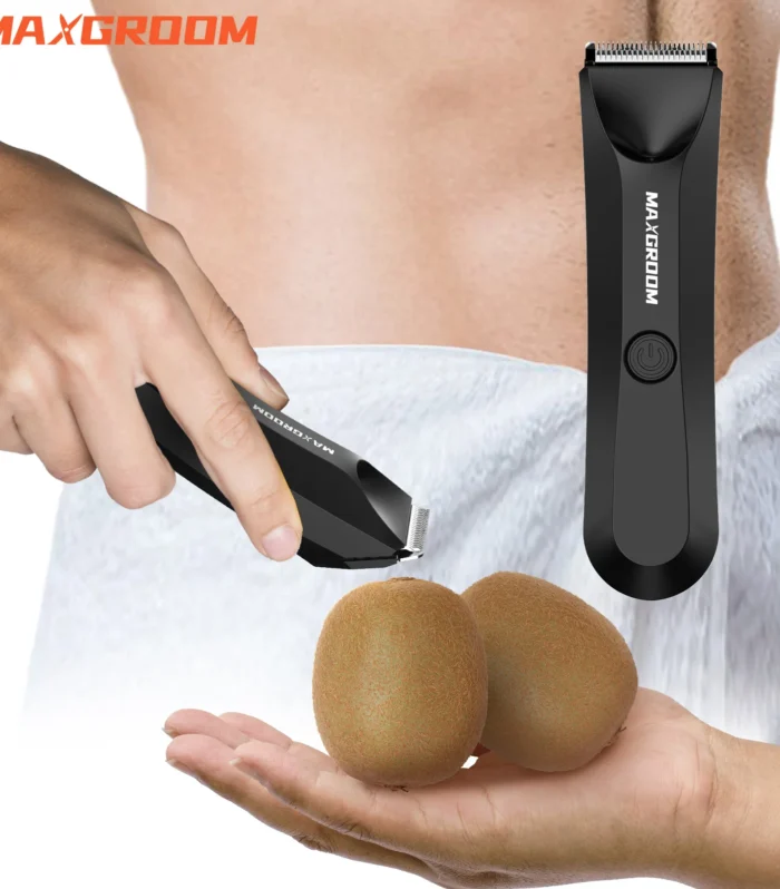 MAXGROOM Body Hair Trimmer Shaver for Men Ball Trimmer for Groin Pubic Replaceable Ceramic Blade Electric Razor Waterproof
