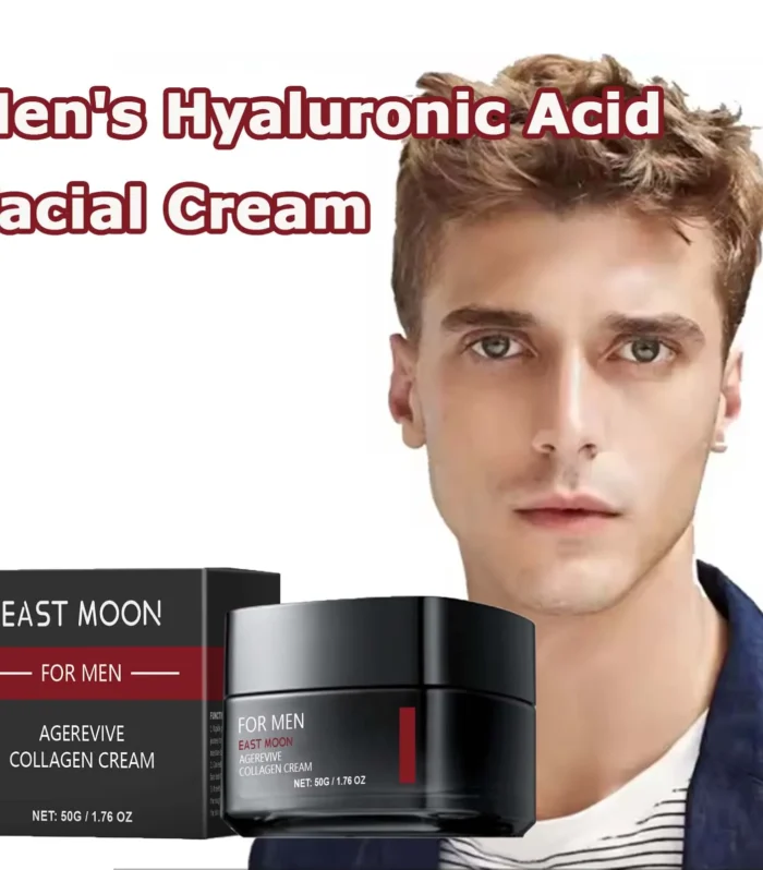 Men's Hyaluronic Acid Facial Cream Hydrating Tightening Brightening Collagen Tender Skin Non-Greasy Day/Night Care Moisturizer