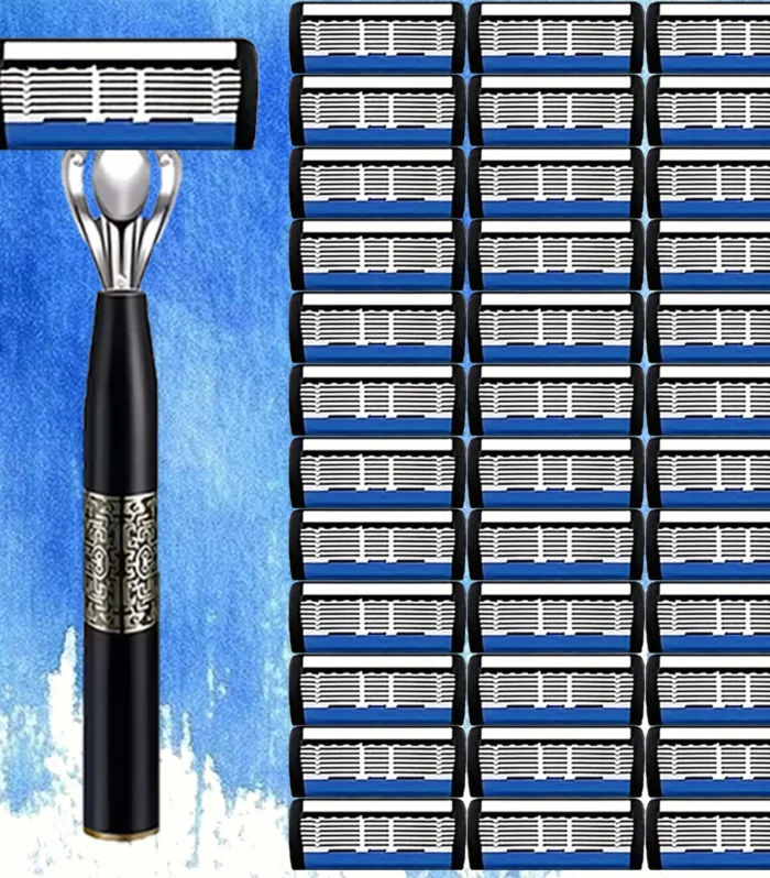 High-end men's razor with anti-slip handle, sharp and smooth stainless steel blade, painless shaving, perfect gift for festivals
