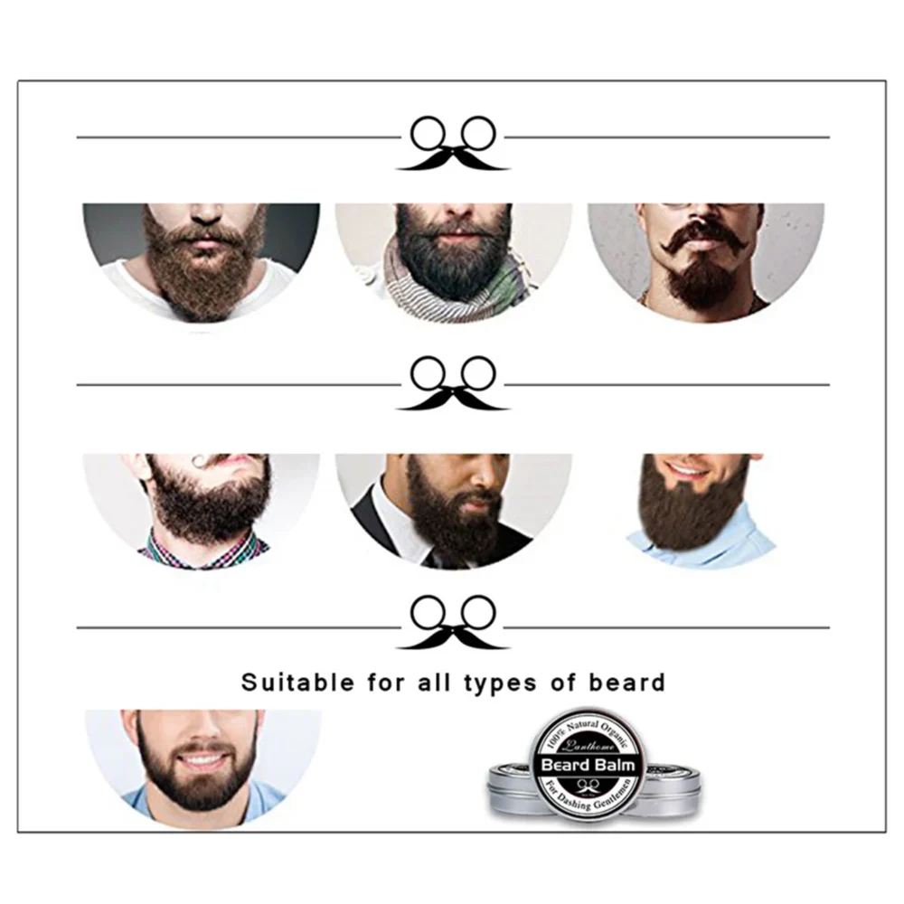 Original Lanthome Beard Balm Conditioner Oil for Growth Grooming Care Organic Moustache Treatment Moustache Wax For Men Hair - Image 2