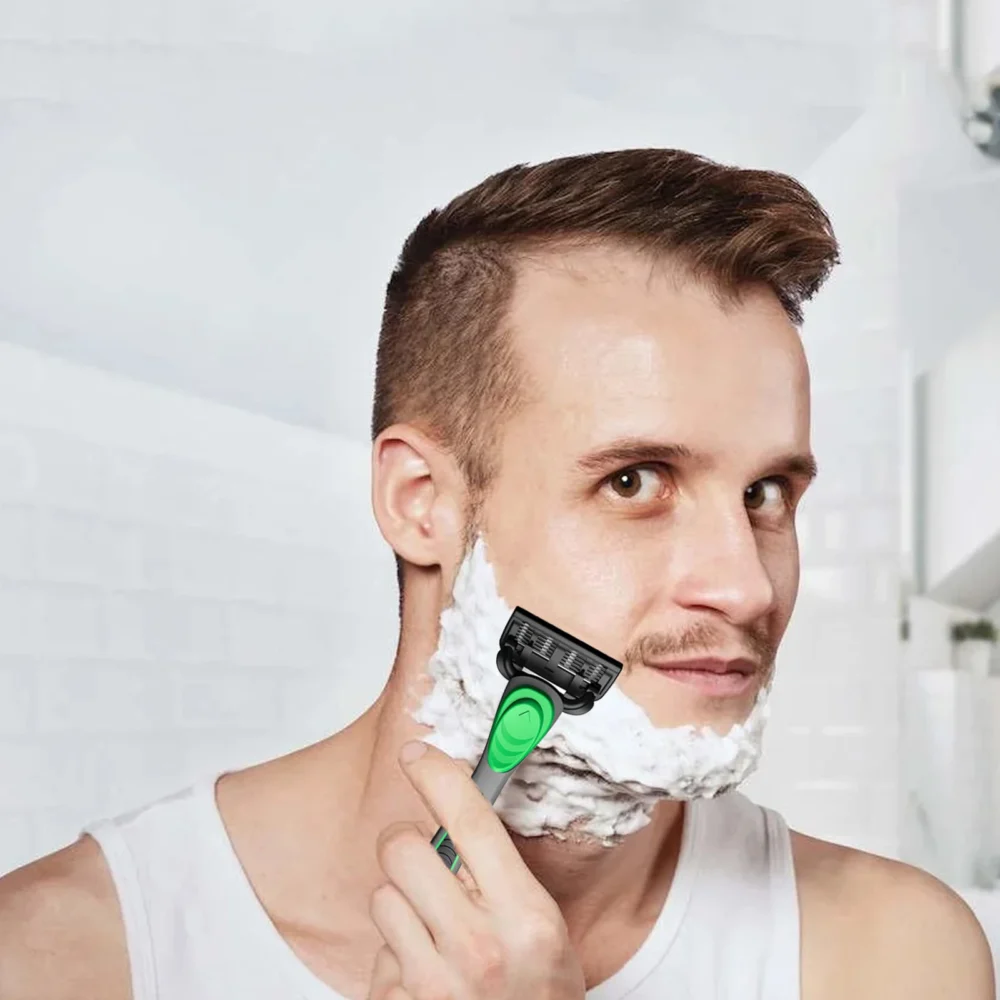 1 Handle+2 Blades 7-layer Razor Blade Stainless Steel Manual Razor Shaver Universal for Men Women Hair Removal - Image 2
