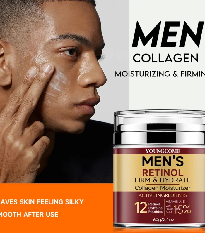 Men's Retinol Firming Face Cream Skincare Moisturizing Collagen Brightening Smooth Wrinkles Facial Face Men Skin Care Treatment