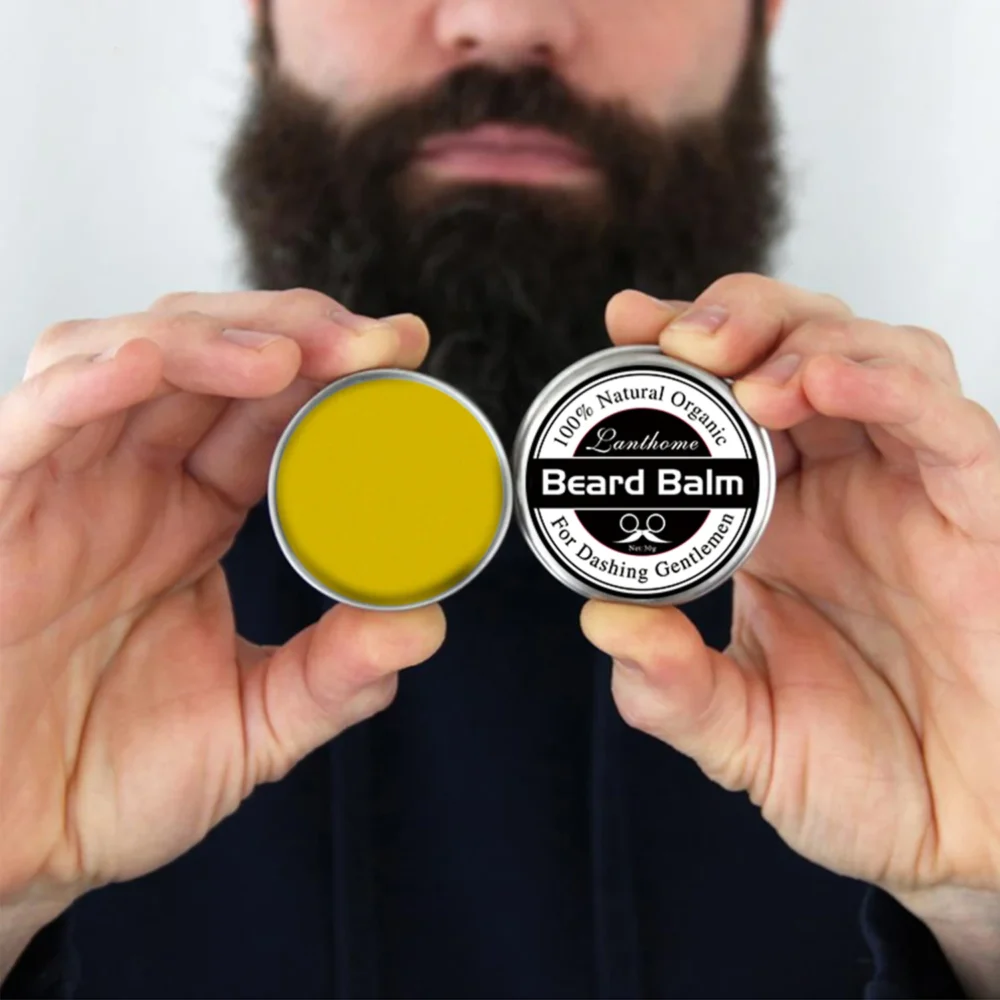 Original Lanthome Beard Balm Conditioner Oil for Growth Grooming Care Organic Moustache Treatment Moustache Wax For Men Hair - Image 3