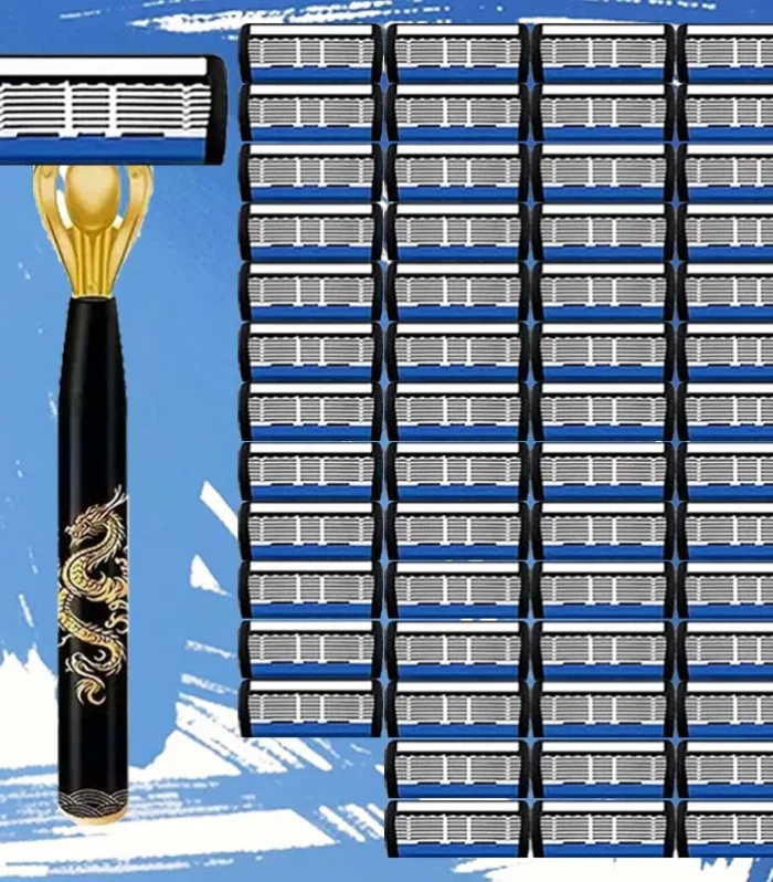 High-end men's razor with anti-slip handle and stainless steel blade, painless shaving, perfect gift for festivals