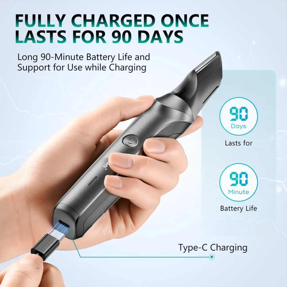 Kensen S6 Electric Hair Trimmer for Men Body Groomer Clipper IPX5 Waterproof Portable Groin Pubic Hair Trimmer Razor For Barber - Image 5